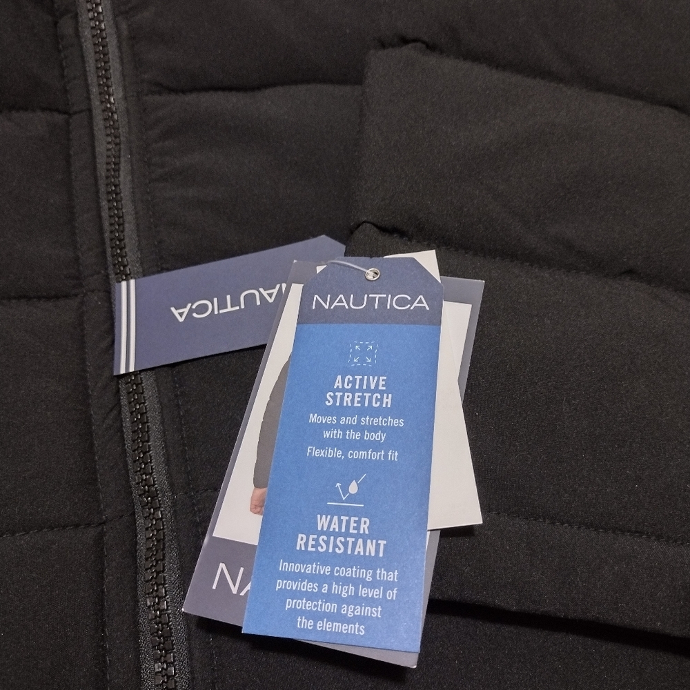 Nautica Mens Black Water & Wind Resistant Puffer Jacket - Picture 14 of 14